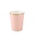 Copo de Papel 270ml Coração Rosa Borda Dourada - 8 Un - Imagem 1