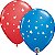 Balão Qualatex 11" Redondo Estrelas Contemporaneas Azul e Vermelho - 50 Un - Imagem 1
