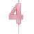Vela Mini Design Rosa Candy Color Número 4 - 1 Un - Imagem 1