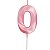 Vela Mini Design Rosa Candy Color Número 0 - 1 Un - Imagem 1
