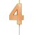 Vela Mini Design Laranja Candy Color Número 4 - 1 Un - Imagem 1