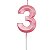 Vela Mini Design Rosa Candy Color Número 3 - 1 Un - Imagem 1