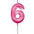 Vela Mini Design Rosa - Número 6 - 1 Un - Imagem 1