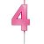 Vela Mini Design Rosa - Número 4 - 1 Un - Imagem 1