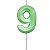 Vela Mini Design Verde Candy Color - Número 9 - 1 Un - Imagem 1