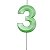 Vela Mini Design Verde Candy Color - Número 3 - 1 Un - Imagem 1
