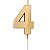 Vela Mini Design Dourada  Número 4 - 1 Un - Imagem 1