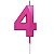 Vela Design Rosa Número 4 - 1 Un - Imagem 1