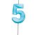 Vela Design Azul Candy Número 5 - 1 Un - Imagem 1