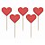 Palito Decorativo Corações Vermelhos M - 5 Un - Imagem 1