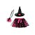 Kit Fantasia Halloween Infantil - Bruxinha Poá Rosa - 3 Peças - Imagem 1