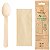 Talher Madeira Natural Colher 14cm e Guardanapo - Kit com 20 Un - Imagem 1