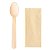 Talher Madeira Natural Colher 14cm e Guardanapo - Kit com 20 Un - Imagem 2