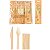 Talher Madeira Natural Garfo, Faca 16cm e Guardanapo - Kit com 20 Un - Imagem 2