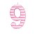 Vela Grande N°9 Listras Rosa/Branco - Imagem 2