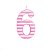 Vela Grande N°6 Listras Rosa/Branco - Imagem 2