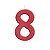 Vela Grande N°8 Vermelho com Glitter - Imagem 2
