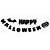 Bandeirola Artesanal Cartonada Escrita Happy Halloween 2,8 Metros - 1 Un - Imagem 1