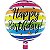 Balão Metalizado Redondo Happy Birthday 18" Colorido - 1 Un - Imagem 1
