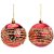 Bola de Natal com Glitter Vermelho Ouro 8cm - 6 Un - Imagem 1