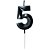 Vela Mini Design Preta Numero 5 - 1 Un - Imagem 1