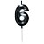 Vela Mini Design Preta Numero 6 - 1 Un - Imagem 1