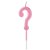 Vela Pick Metalizada Rosa Candy Color Interrogação - 1 Un - Imagem 1