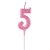 Vela Pick Metalizada Rosa Candy Color Numero 5 - 1 Un - Imagem 1