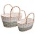 Cestas Decorativas Oval de Bambu com Alça Vede/Branco/Cru - Jogo com 2 Un - Imagem 1