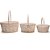 Cestas Decorativas Oval de Bambu com Alça Branco Jogo com 3 Un - Imagem 1