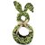 Cesta Decorativa Silhueta de Coelho com Folhas Verde 44x20x12cm - 1 Un - Imagem 1