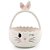 Cesta Decorativa de Cerâmica com Alça Coelho Branco 19,8x15x14,3cm - 1 Un - Imagem 1