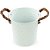 Balde Metal Texturizado Alças de Corda 12x13x13cm Branco - 1 Un - Imagem 1