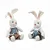 Coelho Decorativo de Tecido Xadrez Sentado Sortido Caramelo 31cm - 2 Un - Imagem 2