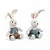 Coelho Decorativo de Tecido Xadrez Sentado Sortido Caramelo 31cm - 2 Un - Imagem 3