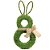 Guirlanda Decorativa Silhueta Coelho e Laço Verde/Rosa Rustic 70cm - 1 Un - Imagem 1