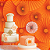 Kit Enfeite de Papel Composê Color Laranja - 6 Peças - Imagem 2