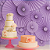 Kit Enfeite de Papel Composê Color Roxo - 6 Peças - Imagem 2