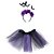 Kit Tutu Fantasia Halloween Infantil - Morcegos Roxo e Preto - 2 Peças - Imagem 1