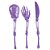 Talheres Plástico Esqueleto Roxo 18cm - 12 Un - Imagem 1