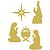 Aplique Decorativo Presépio de Natal Dourado GG - 5 Un - Imagem 1