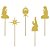 Palito Decorativo Presépio de Natal Dourado M - 5 Un - Imagem 1