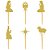 Palito Decorativo Presépio de Natal Dourado P - 6 Un - Imagem 1