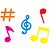 Aplique Decorativo Notas Musicais Color GG - 5 Un - Imagem 1