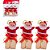 Enfeites Natalino Papai Noel com Presentes 8x4cm - Kit com 3 Peças - Imagem 1
