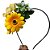 Tiara de Cetim com Flores Girassol - Para Festas - Imagem 1