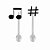 Mini Colherzinha Notas Musicais - 06 Un - Imagem 1