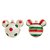 Natal Disney - Bola Poá e Listras Verde e Vermelho 8cm - 2 Un - Imagem 1