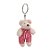 Chaveiro Urso Listras Rosa e Vermelho (Patchwork Vermelho) - 6 Un - Imagem 1