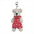 Chaveiro Urso Poá Branco e Vermelho (Patchwork Vermelho) - 6 Un - Imagem 1
